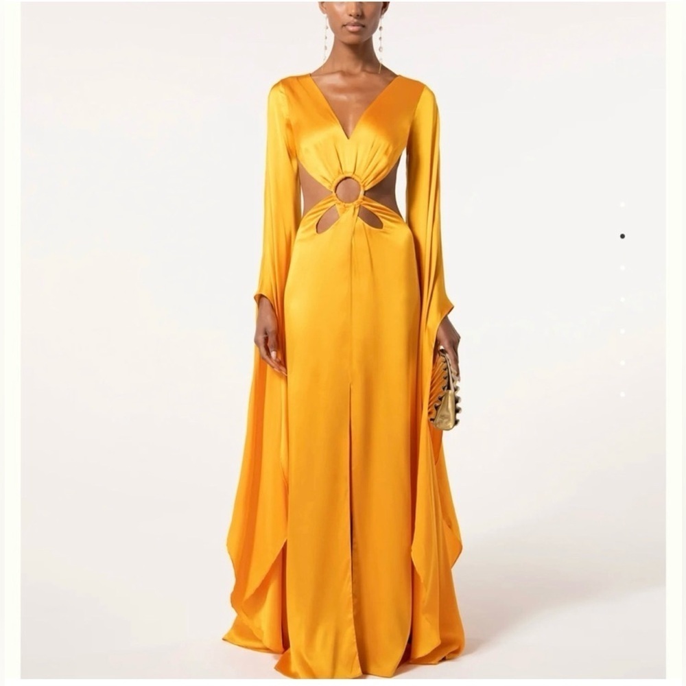 Cult Gaia Jasmin Cut Out Maxi Dress Silk Gown Size XS - Picture 10 of 10